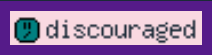 iMood indicator showing 'discouraged' with a skeptical emoji: a green face with diagonal mouth