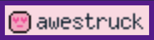 iMood indicator showing 'awestruck' with an in-love emoji: a pink face with heart-eyes